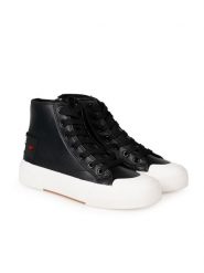Love Moschino Trampki | JA15022G1MIA0 | Kobieta | Czarny. Czarne trampki Love Moschino, bez wzorów, z jeansu, bez zapięcia. W wyprzedaży za 499.00 zł.