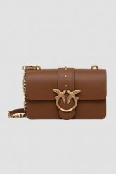 PINKO Brązowa kopertówka Love One Mini St. Cl Vitello Seta. Brązowe kopertówki Pinko, bez wzorów, ze skóry, bez dodatków. W wyprzedaży za 1,059.99 zł.