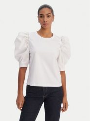 Fracomina Bluzka FR26ST3035J40101 Biały Regular Fit. Białe bluzki Fracomina, m, bez wzorów, z bawełny, bez kołnierzyka, bez ramiączek. Za 329.99 zł.