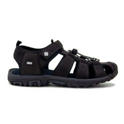 Sandały sportowe do trekkingu i turystyki unisex FROSTY II Izas. Czarne sandały Izas, bez wzorów, z gumy, sportowe, bez obcasa, bez zapięcia. Za 182.57 zł.