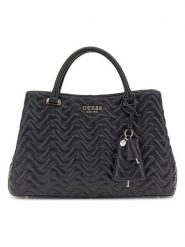 Guess Torebka w kolorze czarnym - 33 x 24 x 12 cm rozmiar: onesize. Czarne torby na ramię Guess, z aplikacjami, z materiału, przez ramię, pikowane, bez dodatków. Za 501.57 zł.