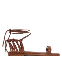 Sandały Patrizia Pepe. Brązowe sandały Patrizia Pepe, bez wzorów, bez obcasa, na płaskiej podeszwie, bez zapięcia. Za 919.99 zł.