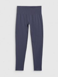 4F Legginsy do jogi i pilatesu bezszwowe damskie - granatowe M/L. Niebieskie legginsy 4f, l, bez wzorów, z dzianiny, z podwyższonym stanem. Za 129.99 zł.