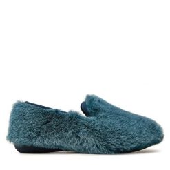 Kapcie Scholl. Niebieskie obuwie domowe Scholl, bez wzorów, bez zapięcia. Za 269.99 zł.