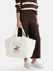 Beverly Hills Polo Club Torebka CWBEO-BHPC-L-017-09 Beżowy. Brązowe shopper Beverly Hills Polo Club, bez wzorów, z materiału, bez dodatków. Za 179.99 zł.