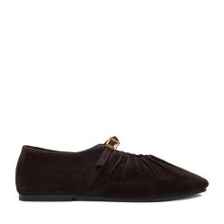 Baleriny GINO ROSSI. Brązowe baleriny Gino Rossi, bez wzorów, bez obcasa. Za 249.99 zł.