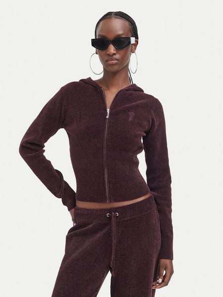 Juicy Couture Bluza JCWEB005 Bordowy Regular Fit. Czerwone bluzy Juicy Couture, xxs, bez wzorów, z syntetyku, bez kaptura. Za 599.99 zł.