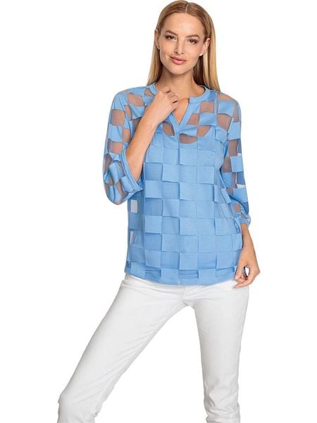 Heine Koszulka w kolorze błękitnym rozmiar: 42. Niebieskie bluzki Heine, bez wzorów, bez kołnierzyka, bez ramiączek. Za 131.12 zł.