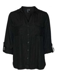 Vero Moda Bluzka w kolorze czarnym rozmiar: XS. Czarne bluzki Vero Moda, xs, bez wzorów, bez kołnierzyka, bez ramiączek. Za 41.79 zł.