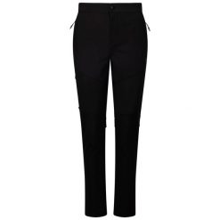 Spodnie Softshellowe Damskie Edziz. Czarne spodnie narciarskie Trespass, l, bez wzorów, z elastanu, trekkingowe. Za 216.99 zł.