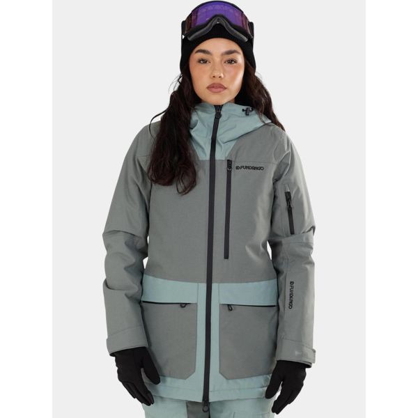 Kurtka Narciarska Damska Fundango Poplar ECO. Zielone kurtki narciarskie FUNDANGO, bez wzorów, bez kaptura, narciarskie. W wyprzedaży za 599.00 zł.