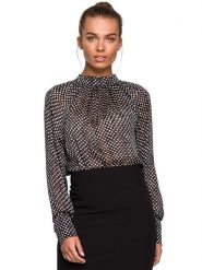 Stylove Bluzka w kolorze czarnym ze wzorem rozmiar: XXL. Czarne bluzki Stylove, xxl, bez wzorów, bez kołnierzyka, bez ramiączek. Za 149.31 zł.