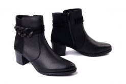 RIEKER Y2066-00 black, botki damskie. Czarne botki Rieker, bez wzorów, bez obcasa, na obcasie, bez zapięcia. Za 355.91 zł.
