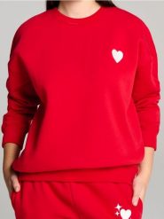 Bluza z napisem na plecach - czerwony. Czerwone bluzy Sinsay, l, bez wzorów, bez kaptura. Za 24.99 zł.