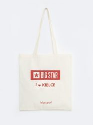 Torba bawełniana unisex Kielce 102. Białe torby na ramię Big Star, z aplikacjami, z bawełny, na ramię, z nadrukiem. Za 4.99 zł.