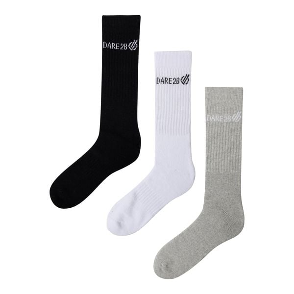 Skarpety Unisex Dla Dorosłych Crew (3 Sztuki). Białe skarpety Dare 2b, bez wzorów, z bawełny. Za 95.99 zł.