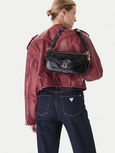 Guess Torebka 178715 Czarny. Czarne torebki klasyczne Guess, z aplikacjami, ze skóry, bez dodatków. Za 319.99 zł.