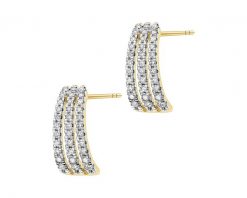 Kolczyki z żółtego złota z diamentami - 0,50 ct - próba 585. Żółte kolczyki Apart, z diamentem, złote. Za 4,990.00 zł.