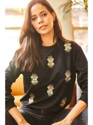 Olalook Bluza w kolorze czarnym rozmiar: XL. Czarne bluzy Olalook, xl, bez wzorów, bez kaptura. Za 61.89 zł.