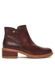 Pikolinos Botki W0D-8871 Brązowy. Brązowe botki Pikolinos, bez wzorów, ze skóry, bez obcasa, na słupku, bez zapięcia. Za 729.99 zł.