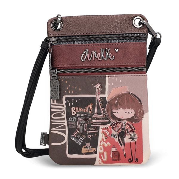 Brązowa Damska Torebka Na Telefon Anekke Mademoiselle. Brązowe torby na ramię Anekke, bez wzorów, na ramię, bez dodatków. Za 169.00 zł.