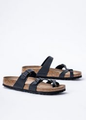 Birkenstock Mayari BF Japonki damskie. Czarne klapki Birkenstock, bez wzorów, bez obcasa. Za 279.99 zł.
