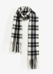 Szal XXL w kratę. Czarne szaliki bonprix, bez wzorów. Za 64.99 zł.