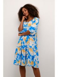 Kaffe Sukienka w kolorze kremowo-niebieskim rozmiar: S/M. Brązowe sukienki Kaffe, na co dzień, m, bez wzorów, z wiskozy, bez kołnierzyka, bez ramiączek, midi, proste. Za 130.99 zł.