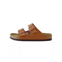 Klapki damskie Birkenstock Arizona BS. Brązowe klapki Birkenstock, bez wzorów, z materiału, bez obcasa. Za 528.00 zł.