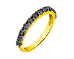 Pierścionek z żółtego złota z czarnymi brylantami - 0,72 ct - próba 585. Czarne pierścionki Apart, z brylantem, złote. Za 3,759.00 zł.