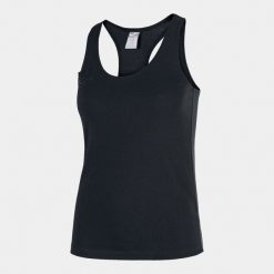 Tank top fitness damski Joma Larisa. Czarne topy Joma, xs, bez wzorów, bez kołnierzyka, bez ramiączek. Za 45.99 zł.