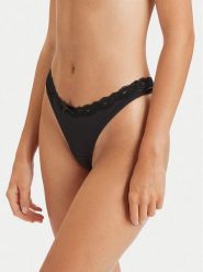 Hunkemöller Stringi Lola 202698 Czarny. Czarne stringi Hunkemöller, bez wzorów, z syntetyku. Za 59.99 zł.