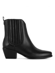 MEXX Botki MICP1710443W PAZZ MEXICO Czarny. Czarne botki Mexx, bez wzorów, ze skóry, bez obcasa, na słupku, bez zapięcia. Za 349.99 zł.