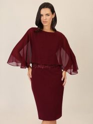 APART Sukienka w kolorze bordowym rozmiar: 40. Czerwone sukienki Apart, bez wzorów, z koronki, bez kołnierzyka, bez ramiączek, midi. Za 279.11 zł.