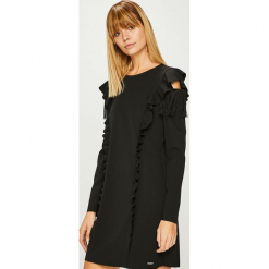 Liu Jo - Sukienka. Czarne sukienki Liu Jo, na co dzień, bez wzorów, z acetatu, casualowe, bez kołnierzyka, bez ramiączek, maxi, proste. W wyprzedaży za 429.90 zł.