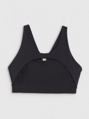 Biustonosz treningowy ze średnim wsparciem damski - czarny. Czarne bielizna sportowa 4f, m, bez wzorów. Za 179.99 zł.