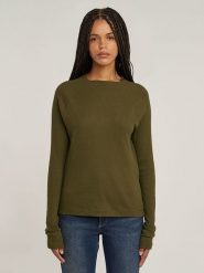 G-Star Koszulka w kolorze khaki rozmiar: XXS. Brązowe bluzki G-Star, xxs, bez wzorów, z bawełny, retro, bez kołnierzyka, bez ramiączek. Za 86.99 zł.