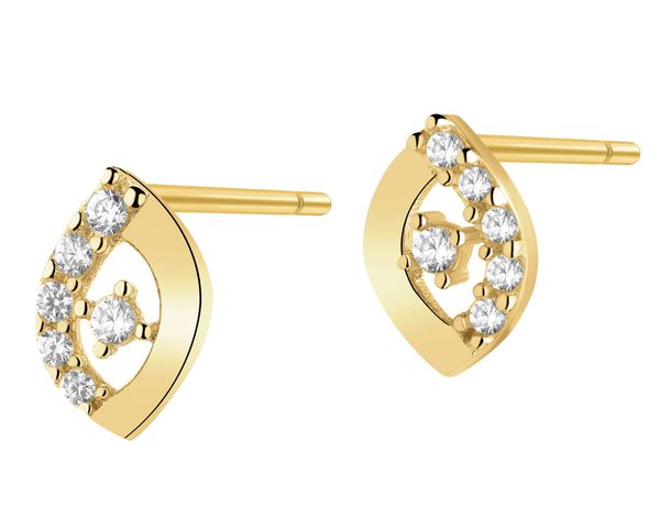 Złote kolczyki z cyrkoniami. Żółte kolczyki Apart, z cyrkonią, złote. Za 619.00 zł.