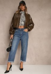 Niebieskie Jeansy Regular Wiast o Fasonie Mom Fit Gondie. Niebieskie jeansy Renee, l, bez wzorów. Za 109.99 zł.