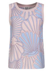 Sublevel Top w kolorze jasnoróżowo-błękitnym rozmiar: XL. Niebieskie topy Sublevel, xl, bez wzorów, bez kołnierzyka, bez ramiączek. Za 43.99 zł.
