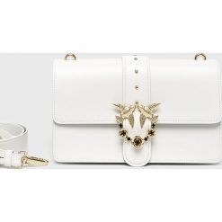 Pinko - Torebka skórzana. Fioletowe torby na ramię Pinko, bez wzorów, z materiału, casualowe, na ramię, średnie, bez dodatków. Za 1,349.00 zł.