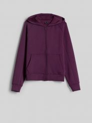 4F Bluza dresowa regular z kapturem damska - fioletowa XXL. Fioletowe bluzy sportowe 4f, xxl, bez wzorów, z dresówki, z kapturem. Za 169.99 zł.