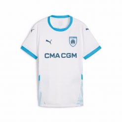 Koszulka domowa dla kobiet OM 2024/25. Białe bluzki Puma, bez wzorów, sportowe, bez kołnierzyka, bez ramiączek. W wyprzedaży za 276.95 zł.