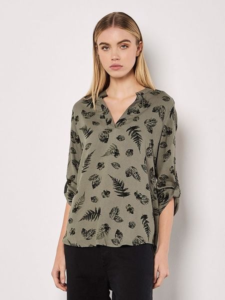 Apricot Bluzka w kolorze oliwkowo-czarnym rozmiar: XS. Zielone bluzki Apricot, xs, bez wzorów, z wiskozy, bez kołnierzyka, bez ramiączek. Za 43.68 zł.