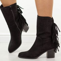 Czarne ażurowe botki damskie na obcasie M.Daszyński 2337-15. Czarne botki M.Daszyński, na jesień, w ażurowe wzory, z jeansu, bez obcasa, na obcasie, bez zapięcia. W wyprzedaży za 197.10 zł.