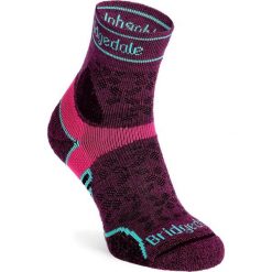 Skarpety biegowe damskie Bridgedale LT T2 Merino Sport 3/4 - damson. Fioletowe skarpety Bridgedale, bez wzorów. Za 74.99 zł.
