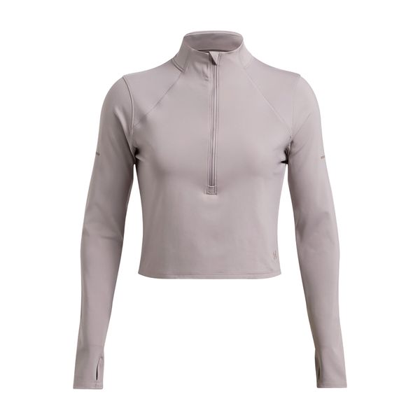 Longsleeve do biegania damski Under Armour Launch Elite Half Zip. Szare koszulki sportowe Under Armour, bez wzorów, bez ramiączek, do biegania. Za 239.99 zł.