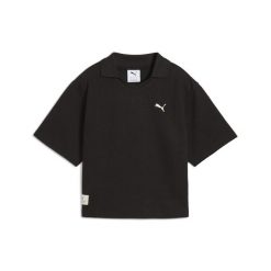 Damska koszulka polo PUMA Class o luźnym kroju PUMA Black. Czarne bluzki Puma, bez wzorów, sportowe, bez kołnierzyka, bez ramiączek. Za 129.00 zł.