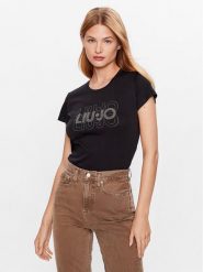 Liu Jo T-Shirt WF3085 J6308 Czarny Regular Fit. Czarne t-shirty Liu Jo, xs, bez wzorów, z bawełny, bez kołnierzyka, bez ramiączek. Za 309.99 zł.