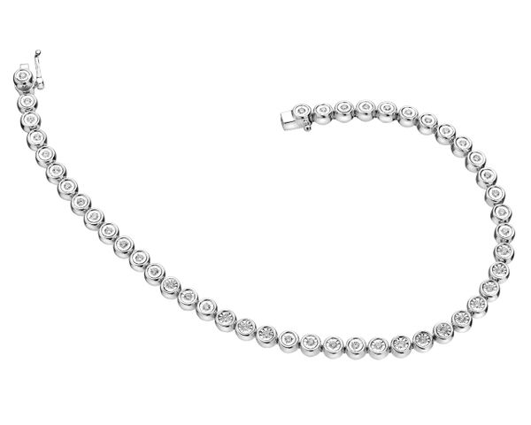 Bransoletka z białego złota z brylantami - 19 cm - 0,62 ct - próba 585. Białe bransoletki Apart, z brylantem, złote. W wyprzedaży za 17,913.00 zł.